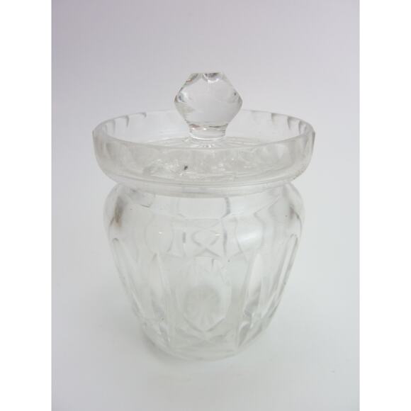 Vintage Condiment Jar Lid Clear Sugar Eclectic Kitchen Kitsch Eccentric - Picture 1 of 5